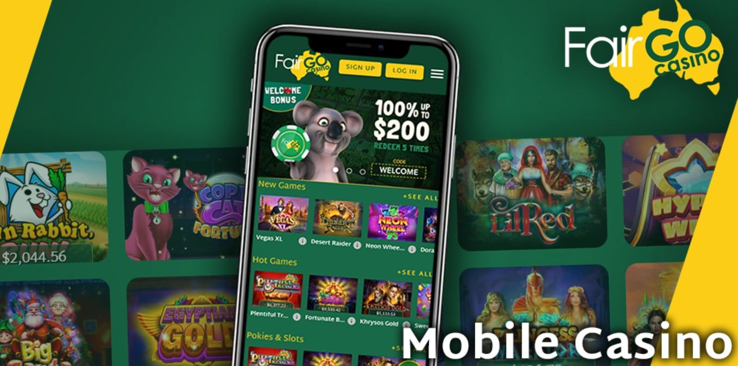 Fair Go Casino mobile interface on a smartphone